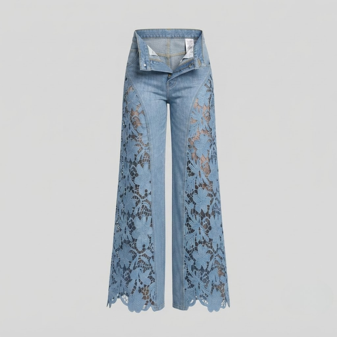 HARPER | Wide-leg jeans with embroidery