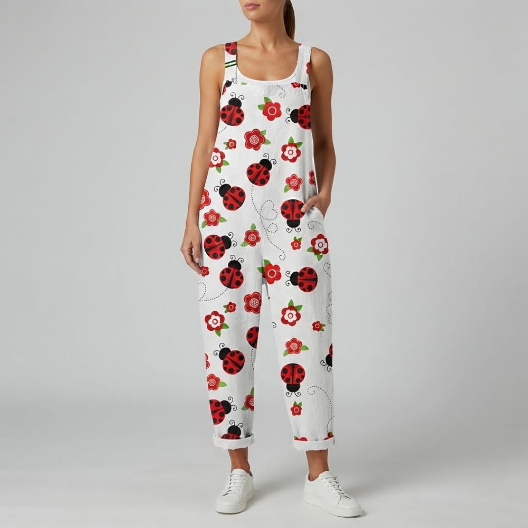 LANE | Printed jumpsuit with adjustable straps