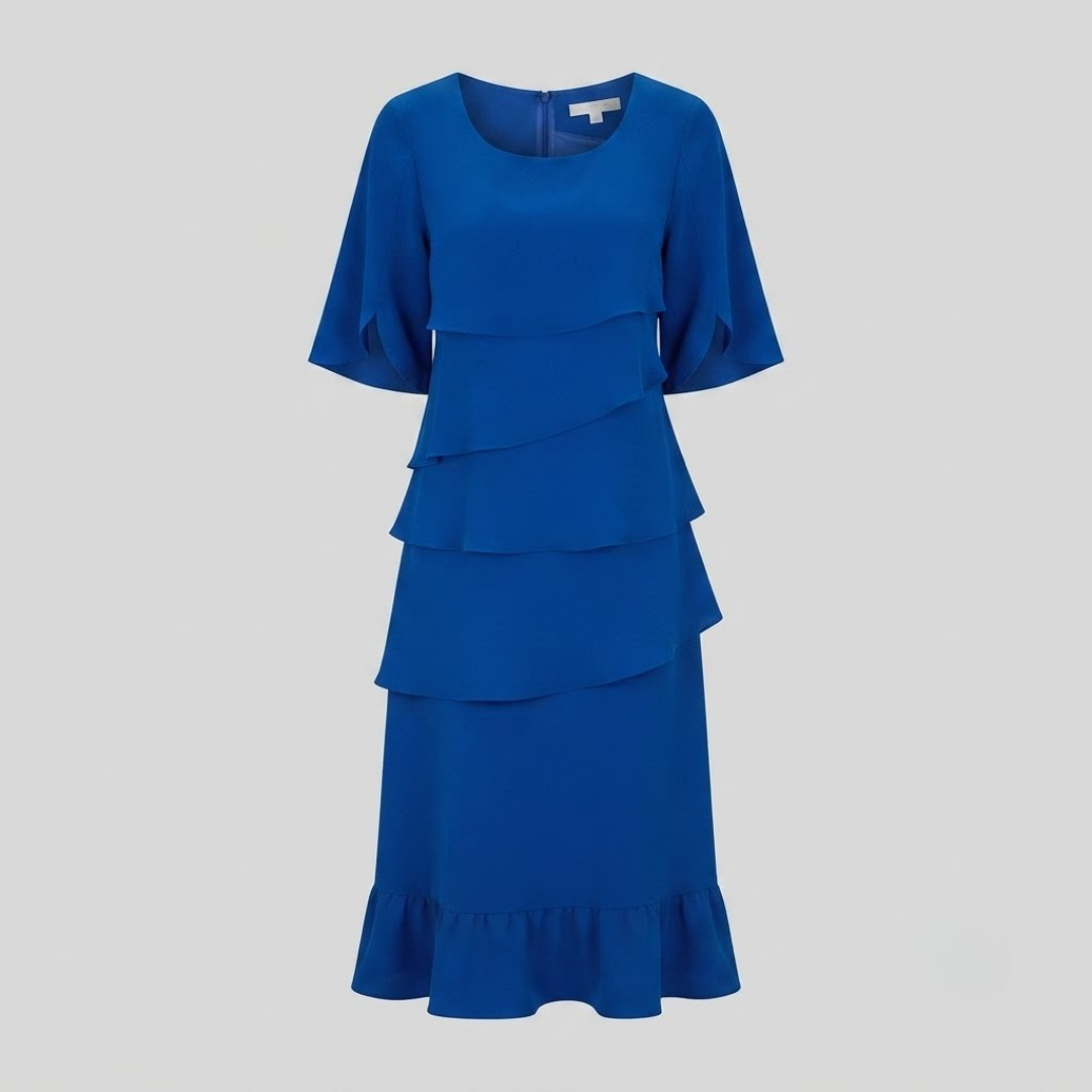 ELIZABETH | Midi dress with ruffle detail