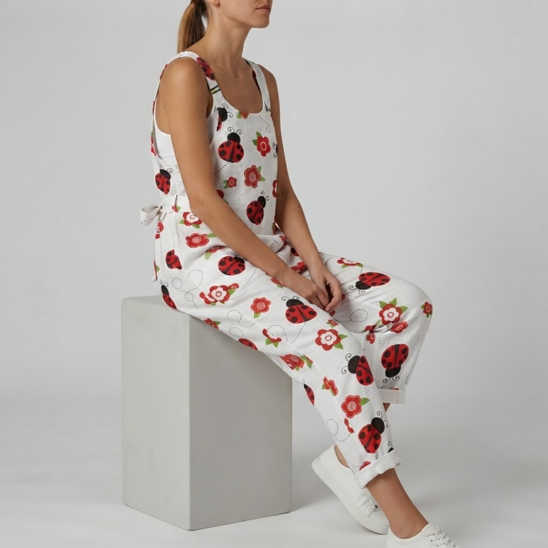 LANE | Printed jumpsuit with adjustable straps