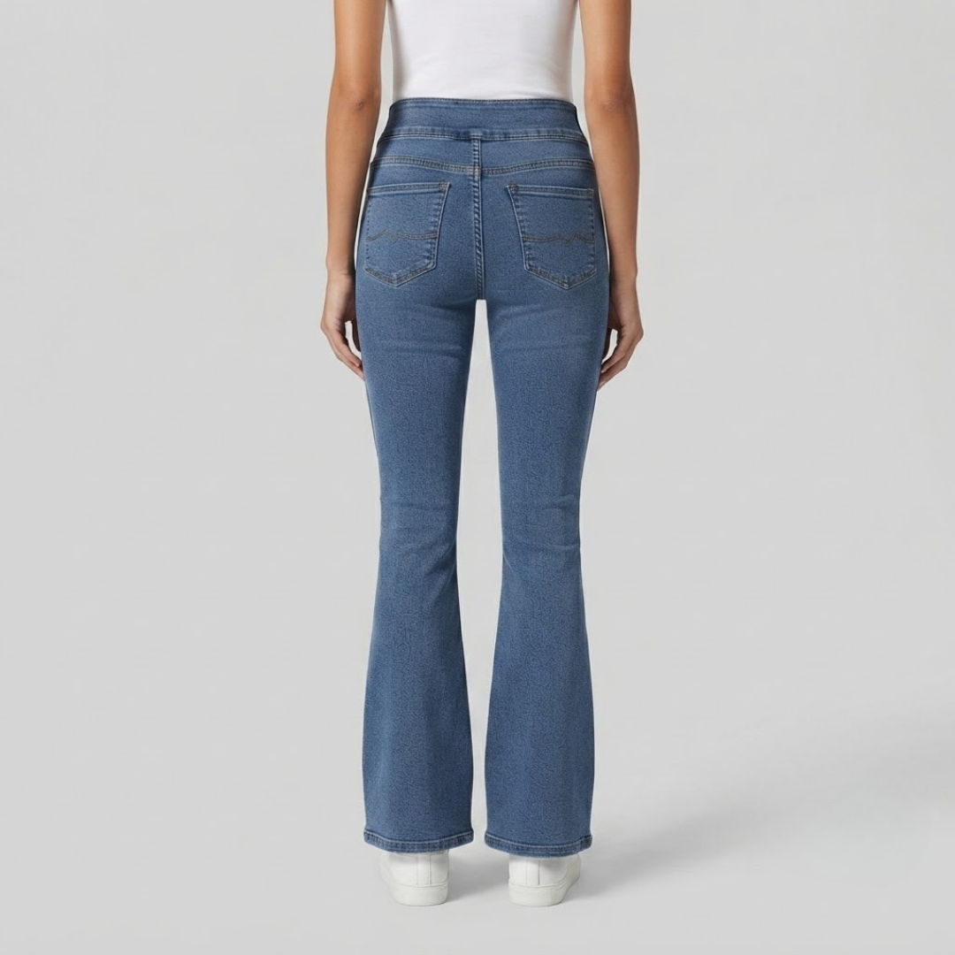 CHARLOTTE | High-waist flare trousers with stretch