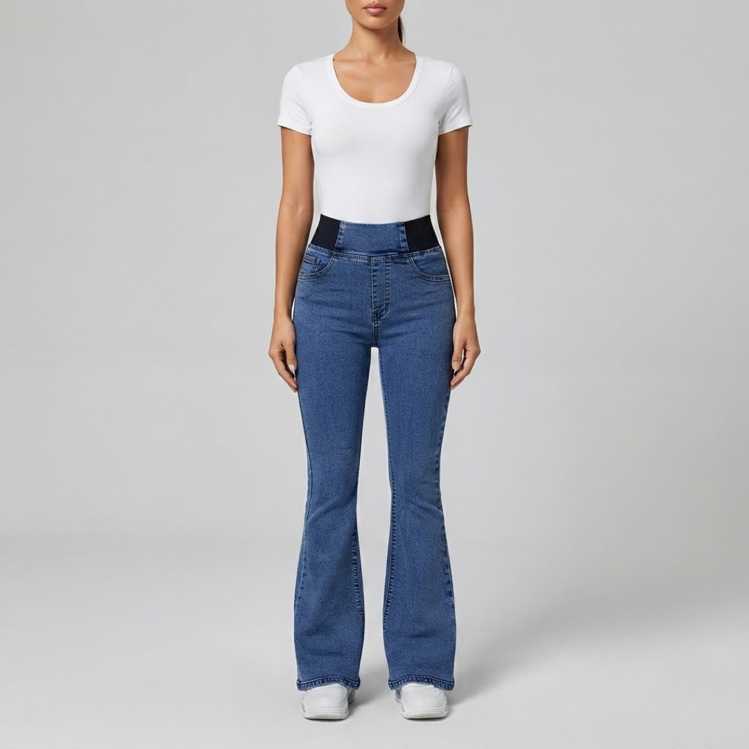 CHARLOTTE | High-waist flare trousers with stretch