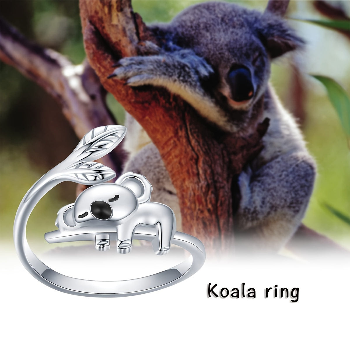 ROSE | Ring with koala and leaf detail