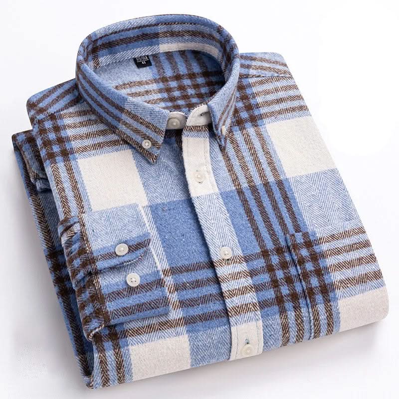 GRAYSON | Flannel shirt with button-down collar