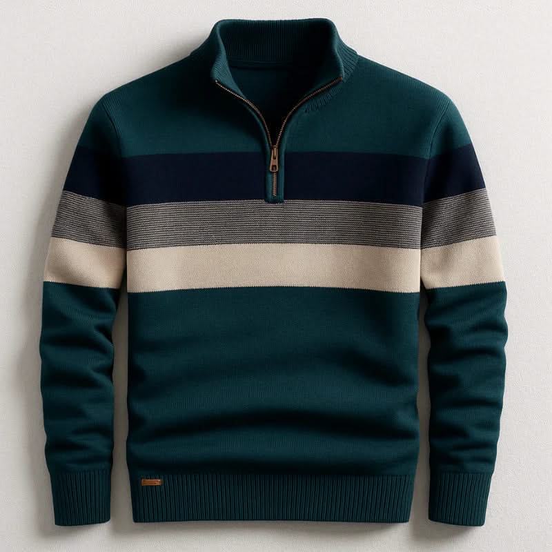THEO | Pullover with quarter-zip neckline
