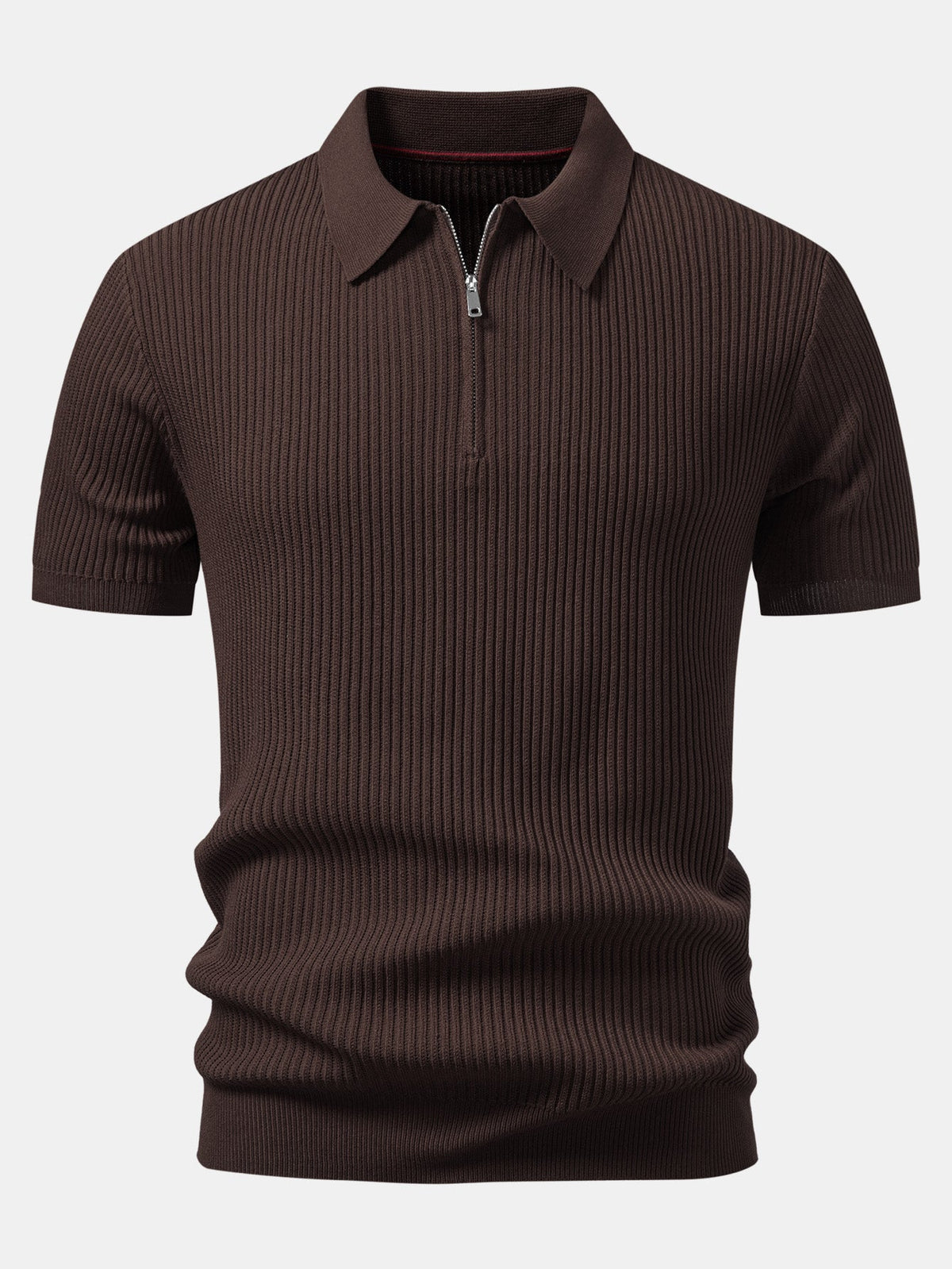 LARA | Zip polo with ribbed knit