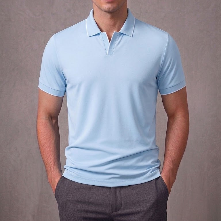 WILLIAM | Polo shirt with Johnny collar