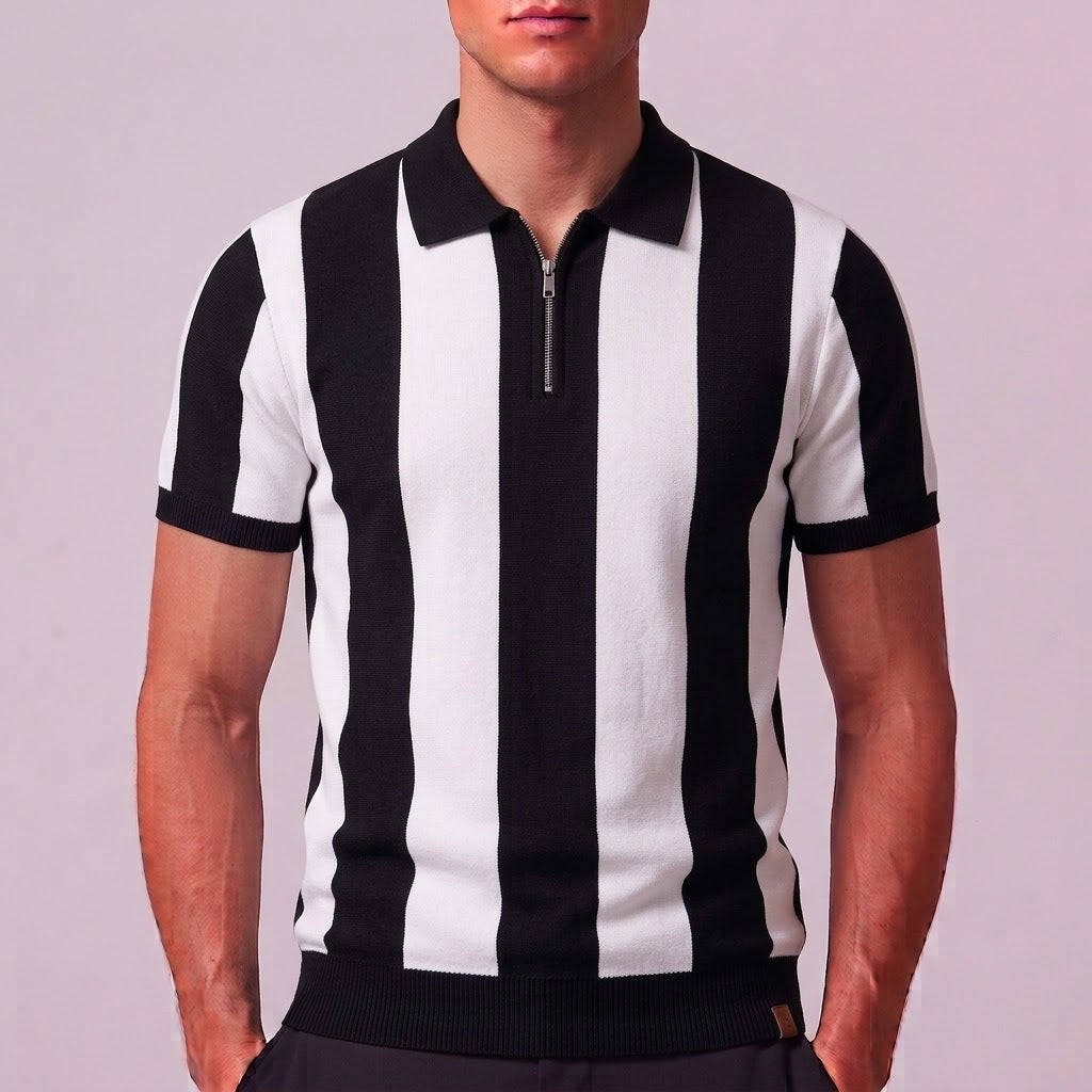 FELIX | Zip polo with contrast knit
