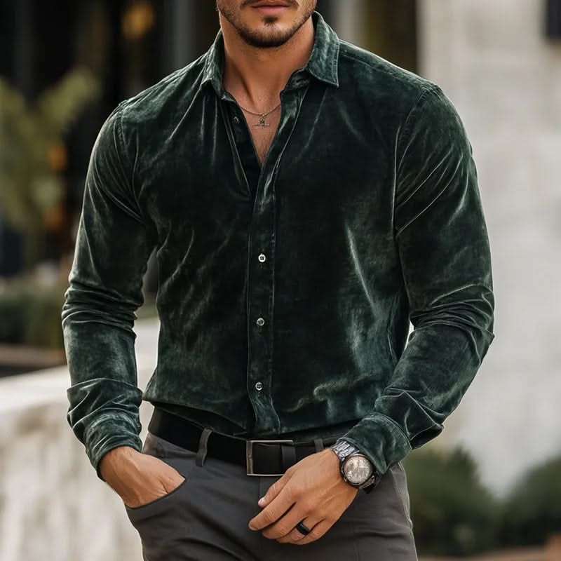 MASON | Button-up shirt in soft-touch fabric