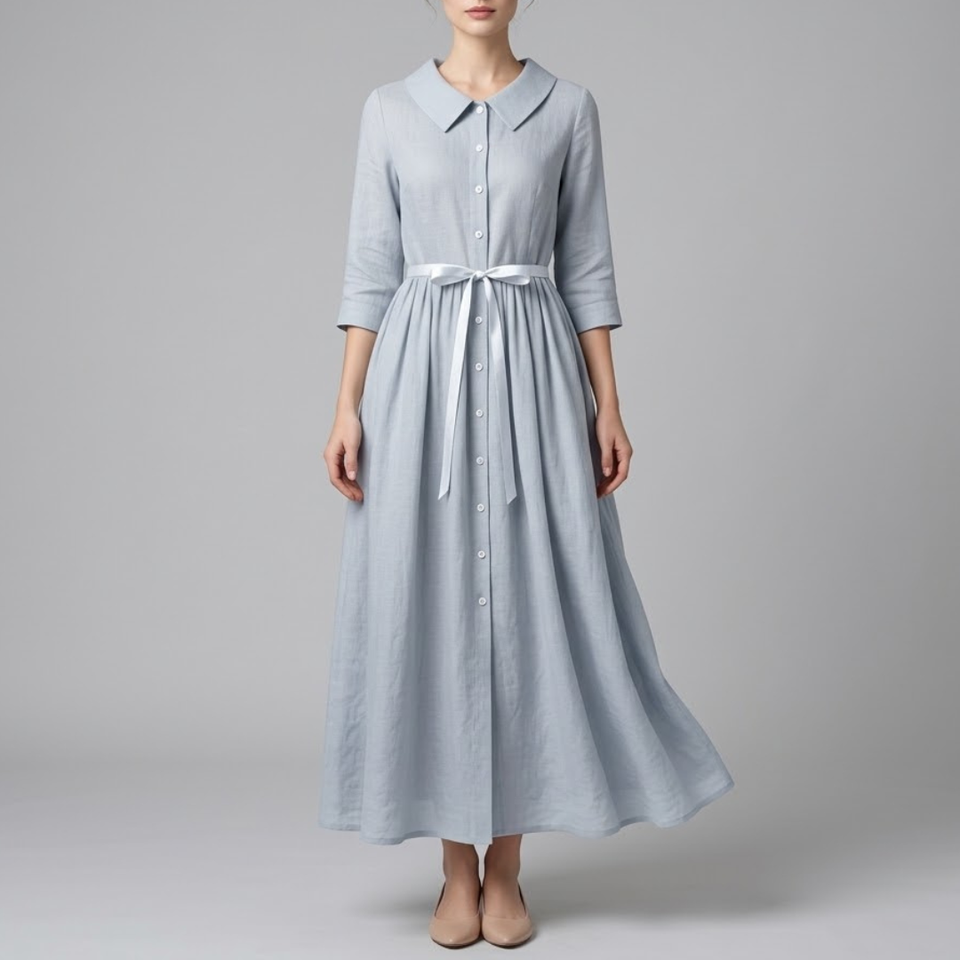 GRACE | Midi dress with lace-up waist