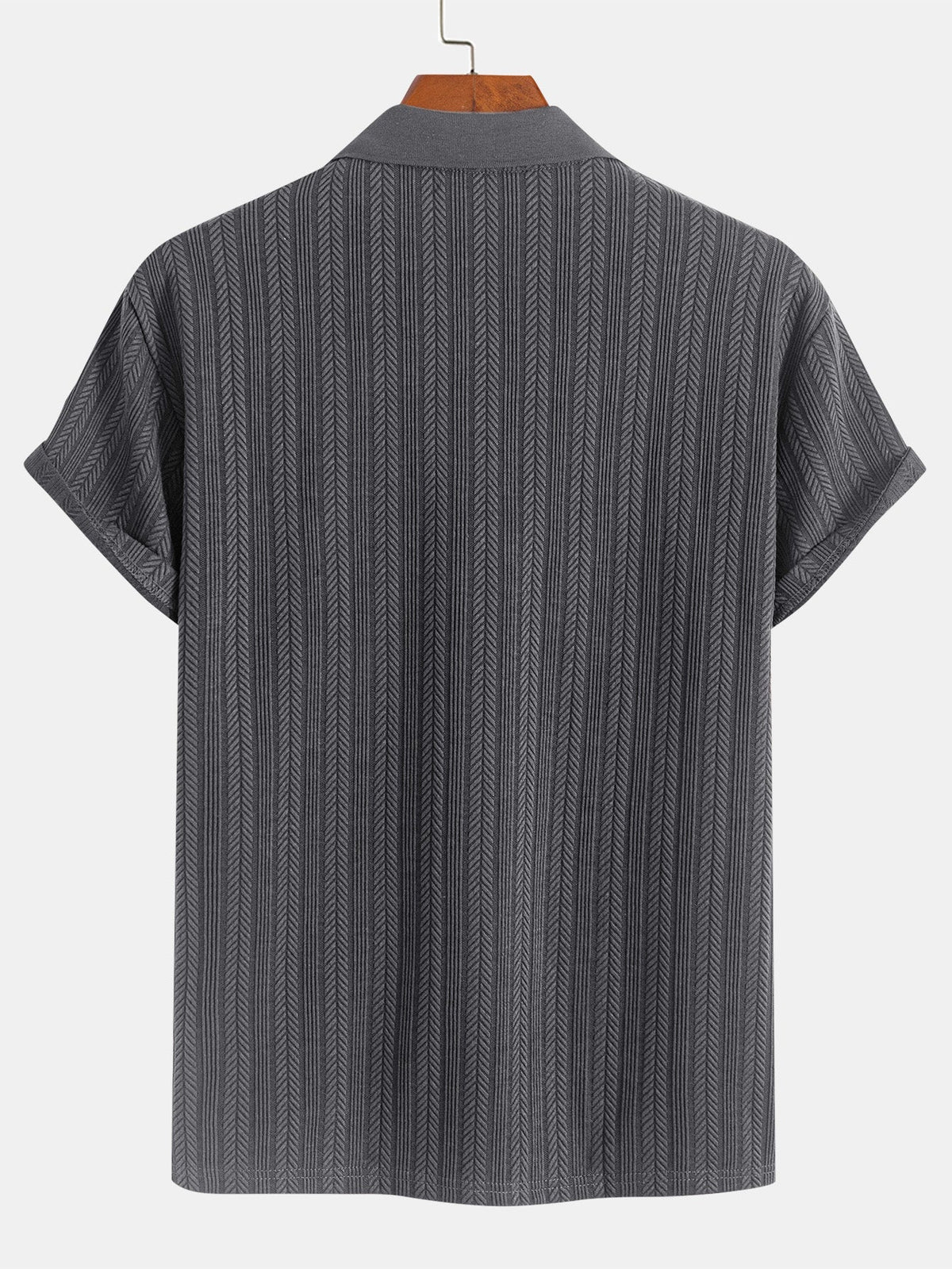 GEORGE | Polo with half-zip and herringbone texture