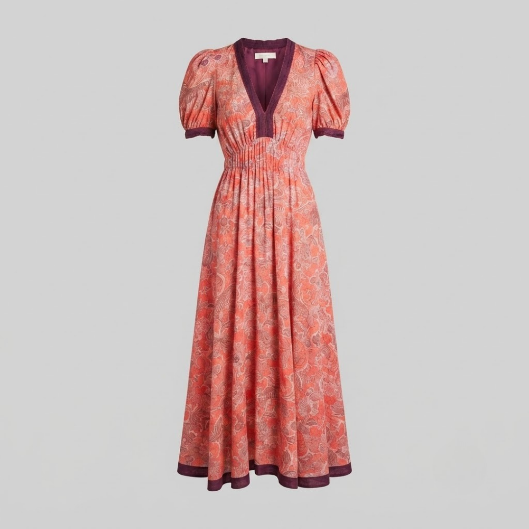 POPPY | Maxi dress with puff sleeves