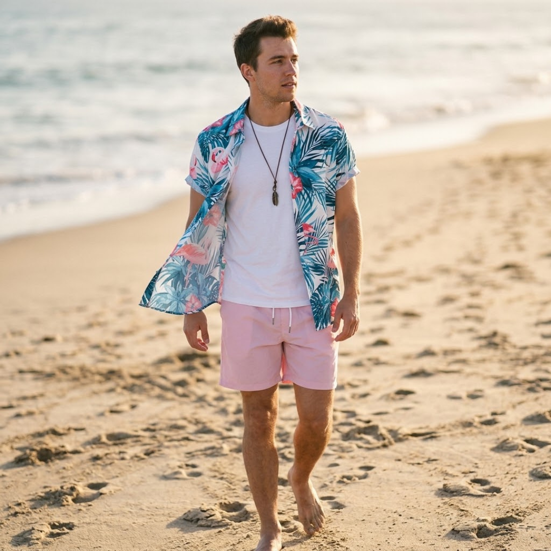 ROSE | Set with flamingo print