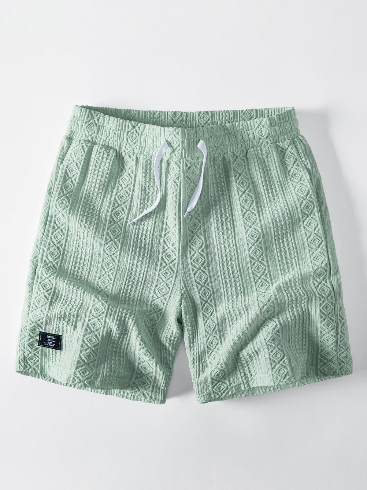 THEO | Drawstring shorts with jacquard pattern