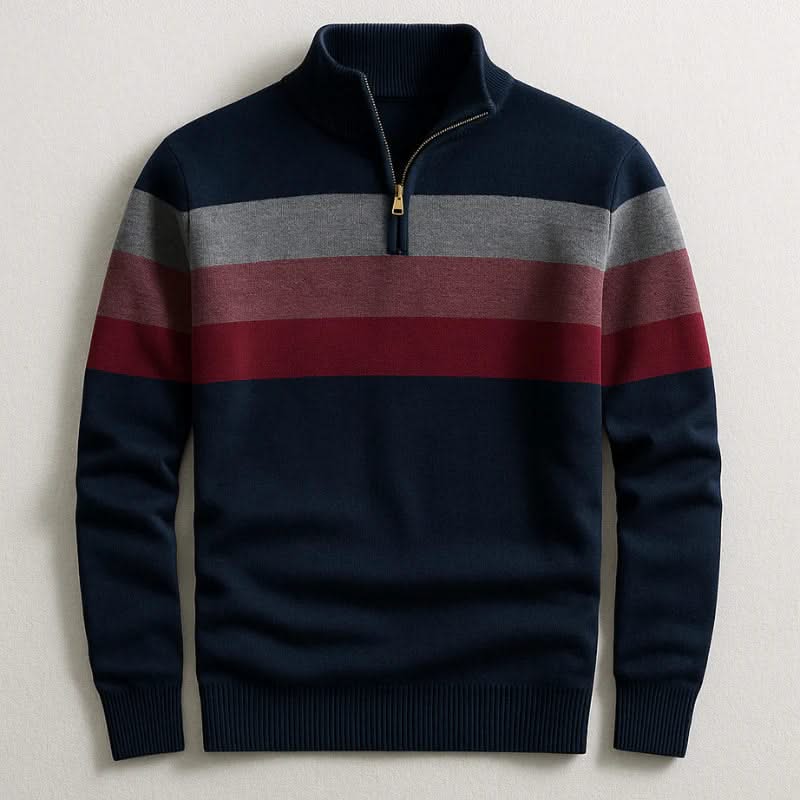 THEO | Pullover with quarter-zip neckline