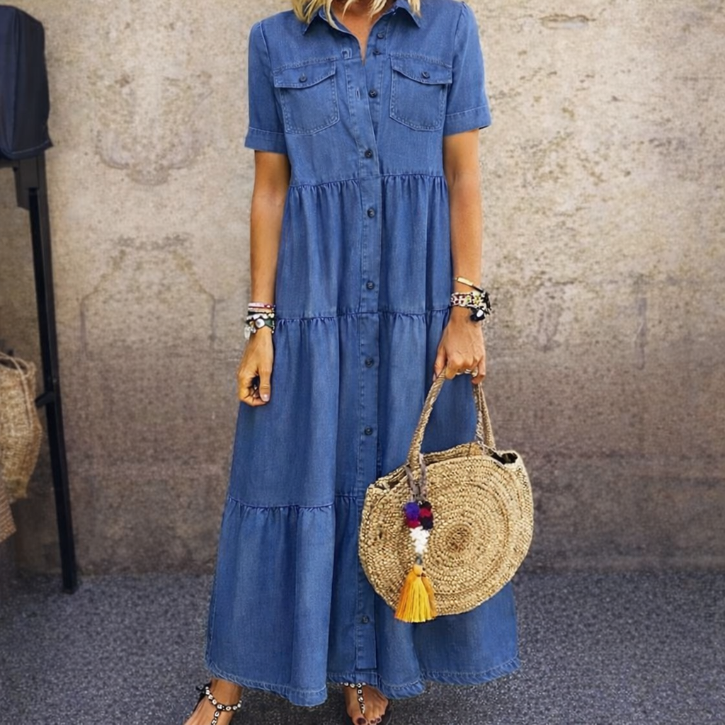 WILLOW | Midi dress with button-front detail