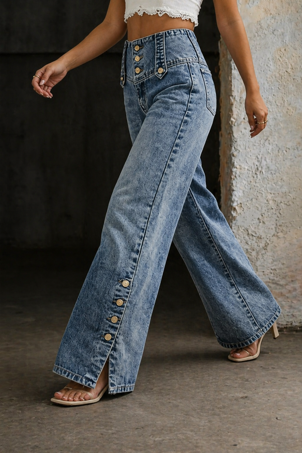 AURELIA | High-waist jeans with side slits