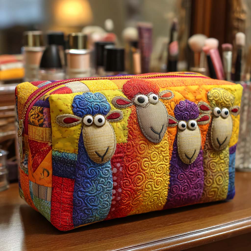 LILY | Cosmetic bag with quilted embroidery