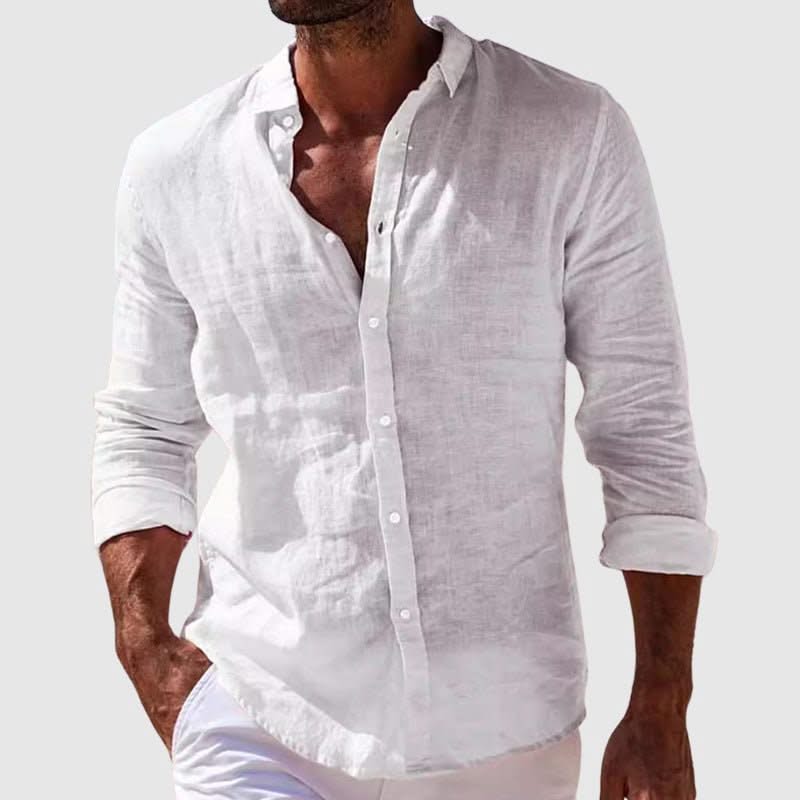 GEORGE | Linen shirt with point collar