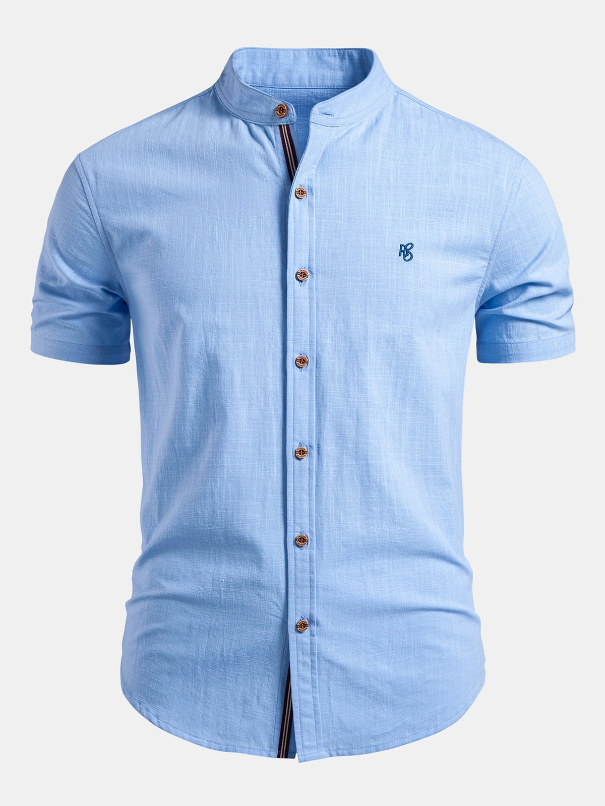 WILLIAM | Short-sleeve shirt with stand collar