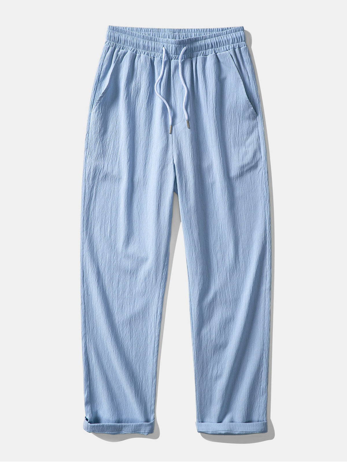 AVA | Straight-leg trousers with crinkle texture