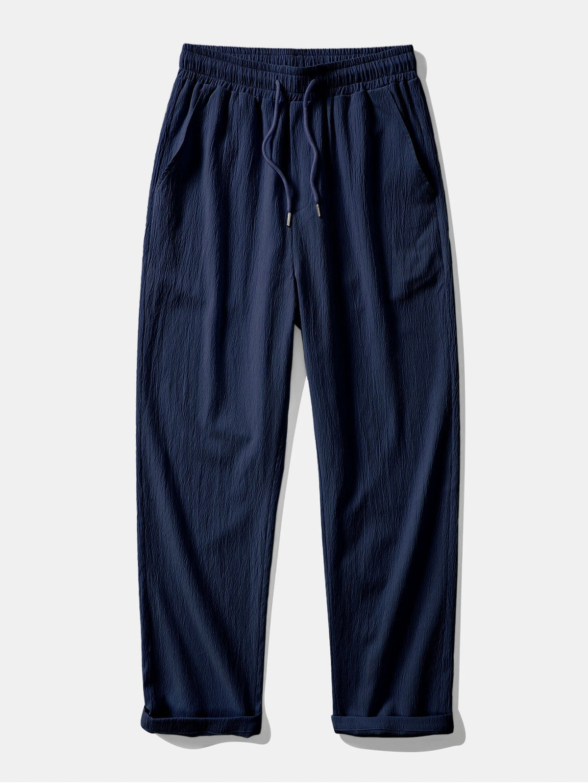 AVA | Straight-leg trousers with crinkle texture