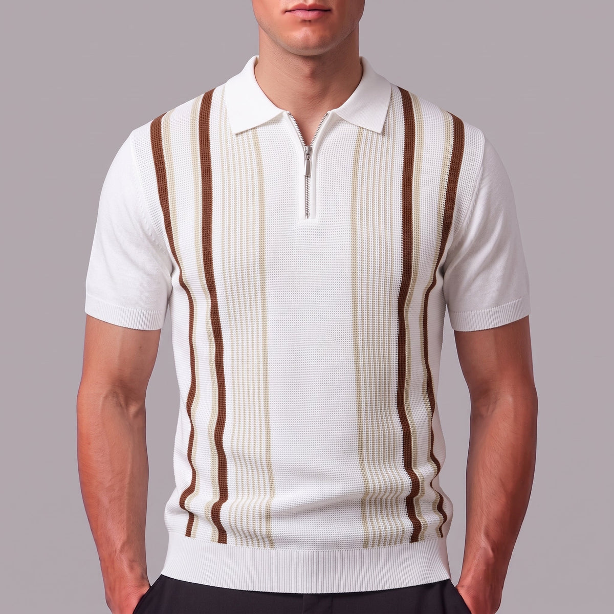 LIAM | Knit polo with quarter-zip