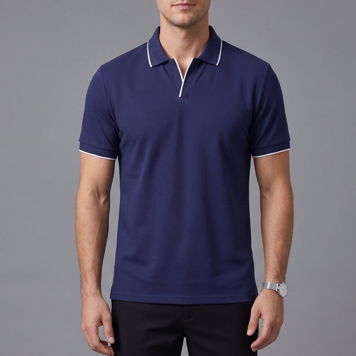 WILLIAM | Polo shirt with Johnny collar