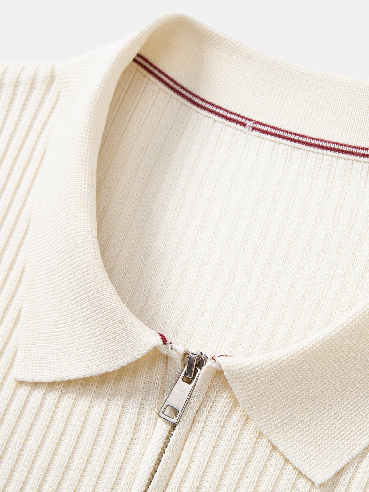 LARA | Zip polo with ribbed knit
