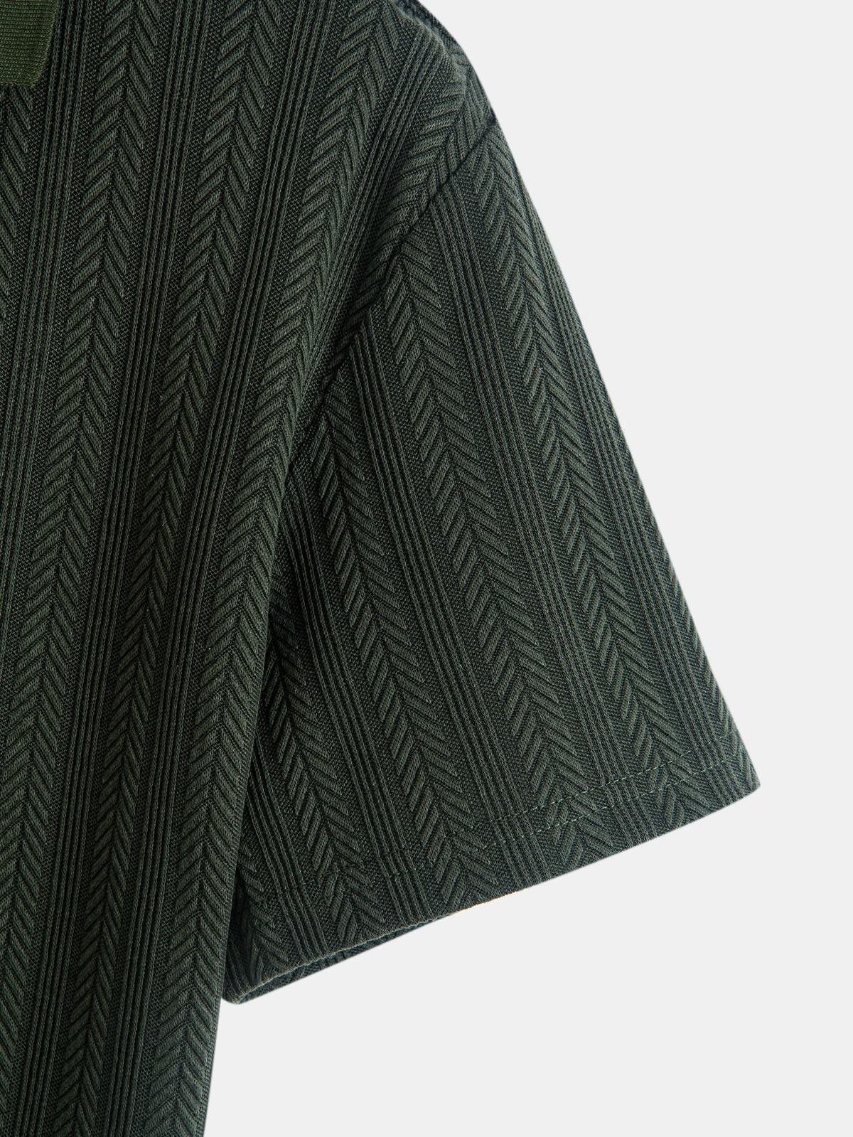 GEORGE | Polo with half-zip and herringbone texture