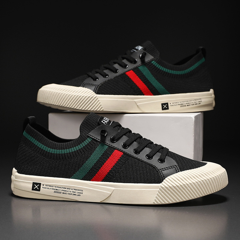 HARPER | Knit sneakers with striped detailing