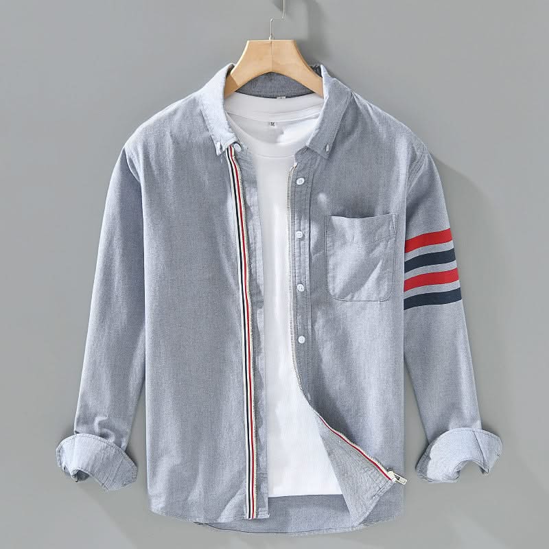AUSTIN | Long-sleeve shirt with stripe trim