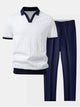 EDWARD | Set with geometric jacquard polo