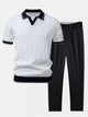 MIA | Set with ribbed polo and tapered trousers