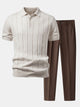 THEO | Set with ribbed polo and tapered trousers