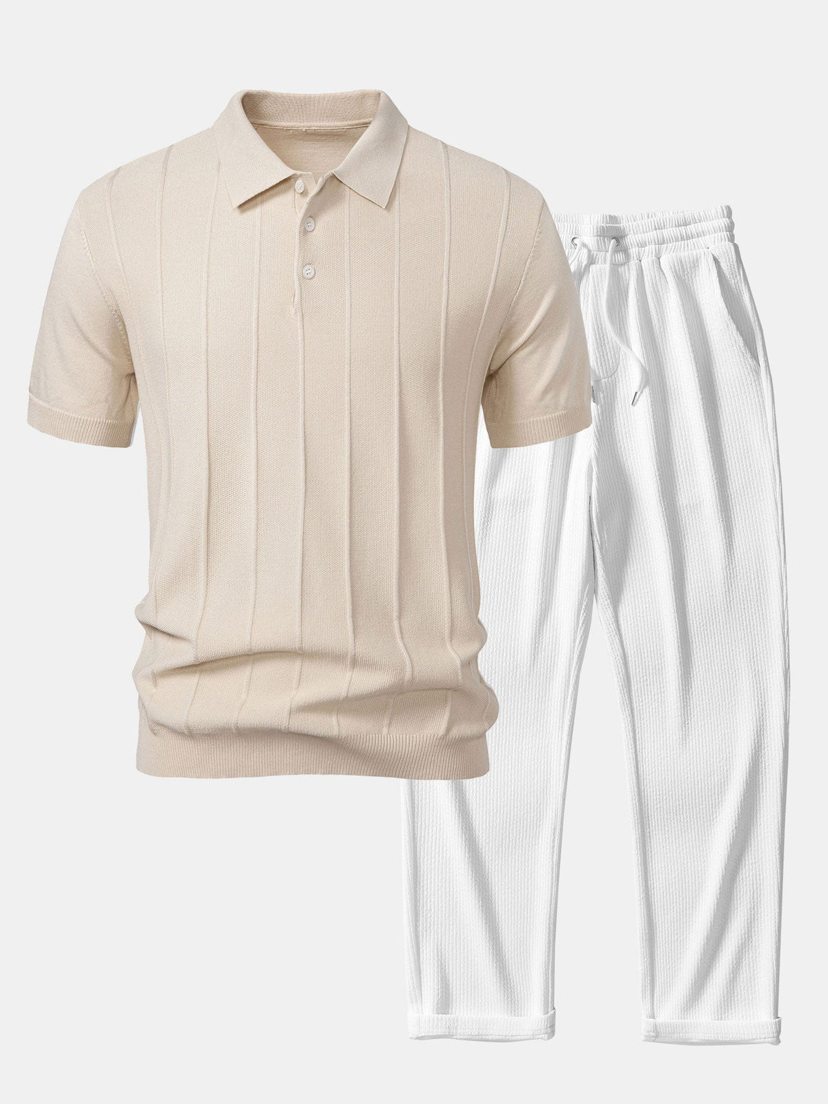 JACK | Set with striped polo and ribbed trousers