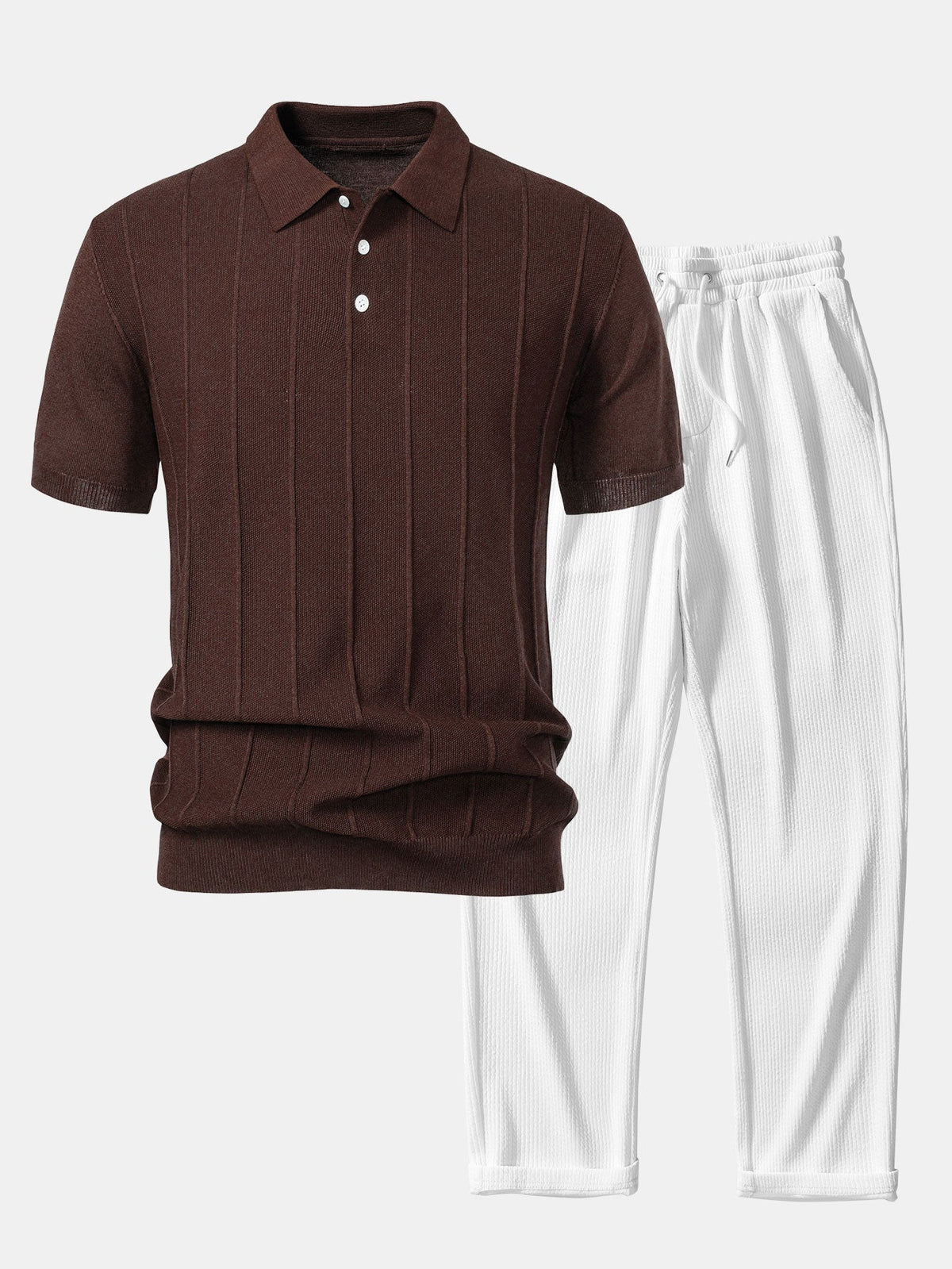 JACK | Set with striped polo and ribbed trousers