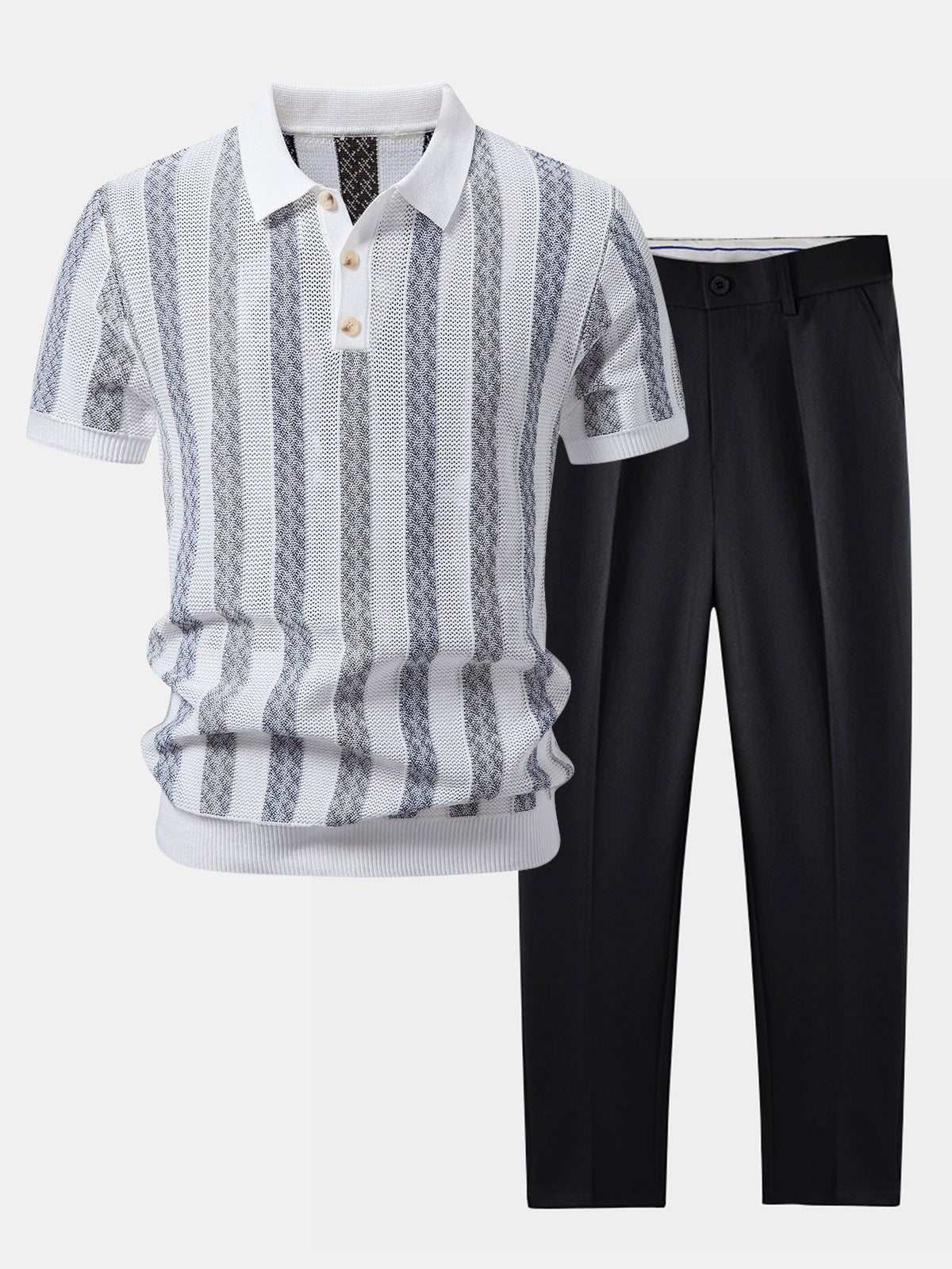 FELIX | Set with striped knit polo
