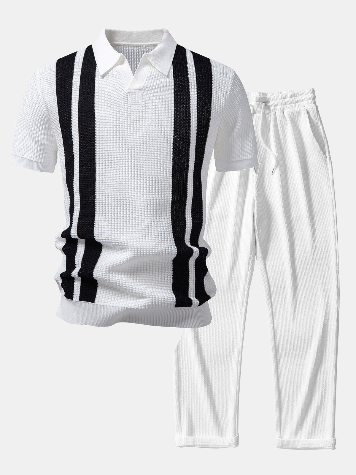 TEDDY | Set with striped polo and ribbed trousers