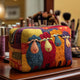AVA | Cosmetic bag with quilted patchwork embroidery