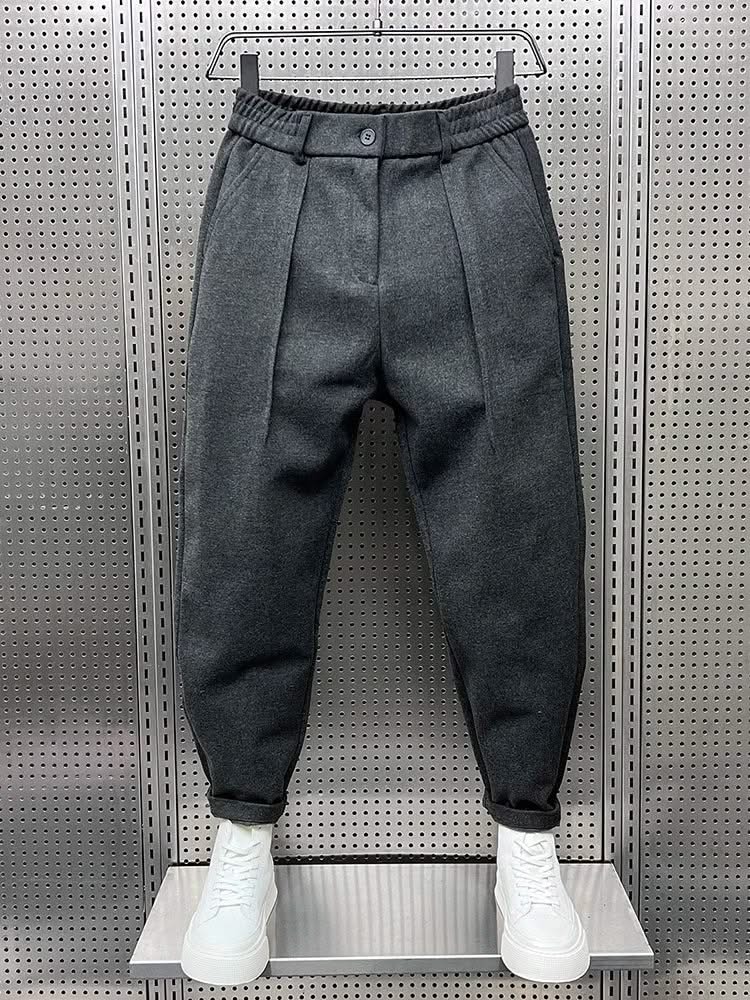 SEBASTIAN | Slim-fit trousers with melange finish