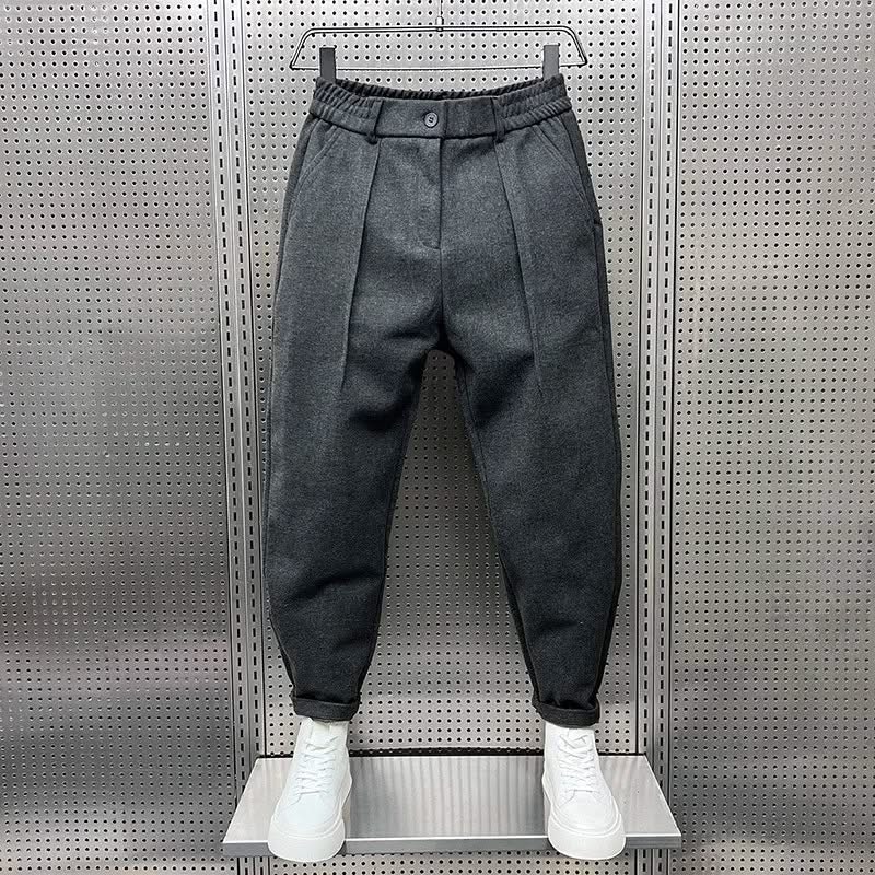 SEBASTIAN | Slim-fit trousers with melange finish
