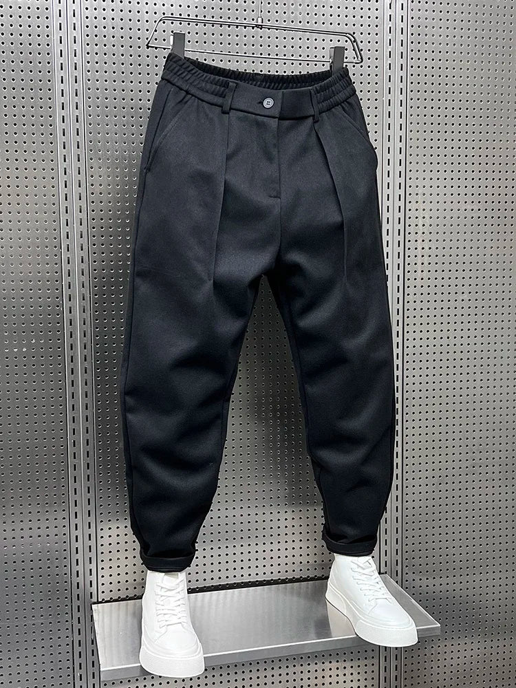 SEBASTIAN | Slim-fit trousers with melange finish