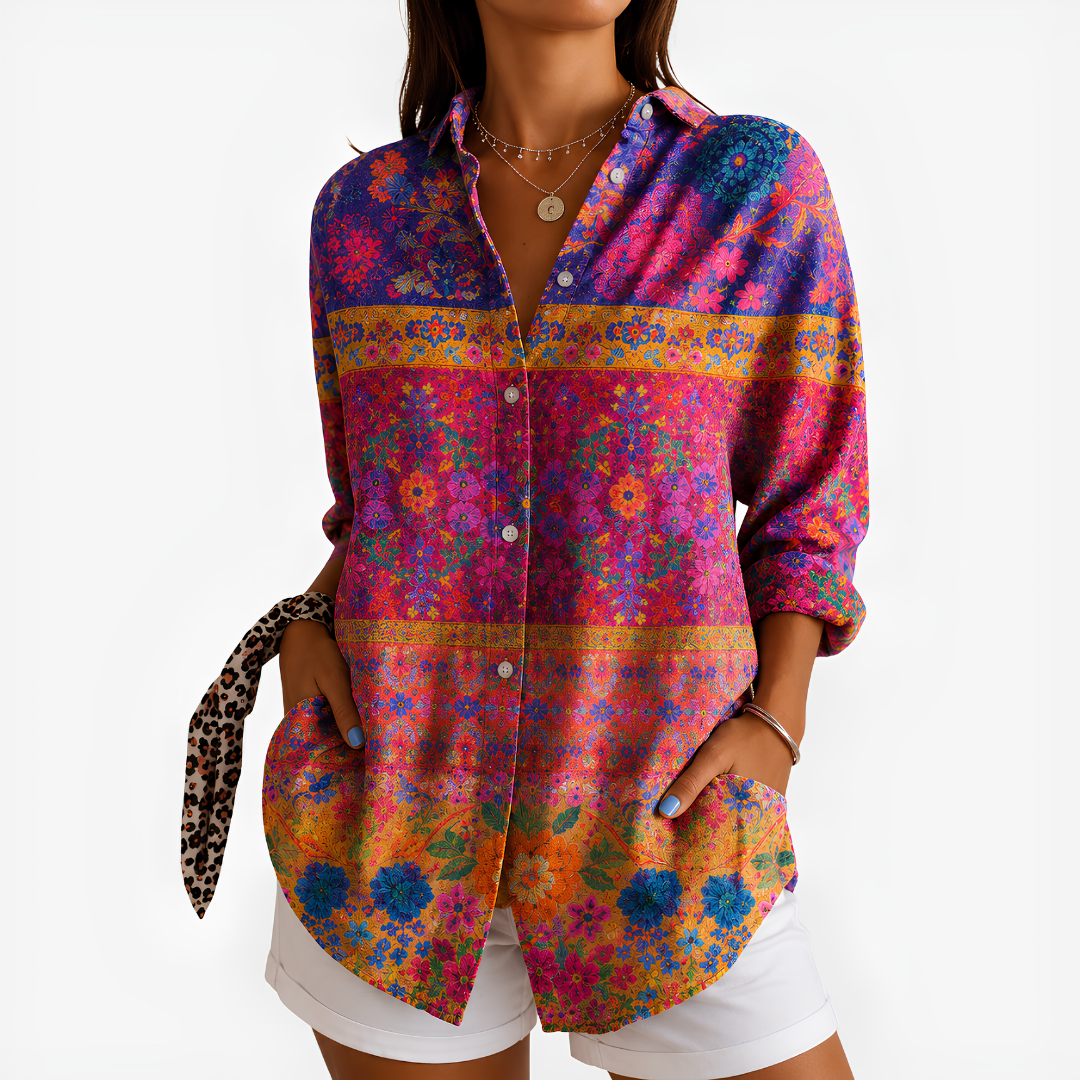 ESME | Blouse with floral mosaic print