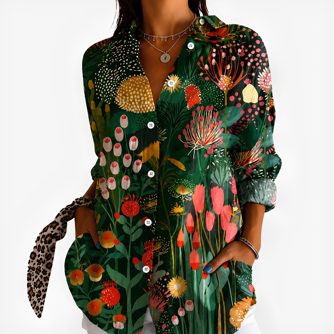 LILY | Blouse with botanical print