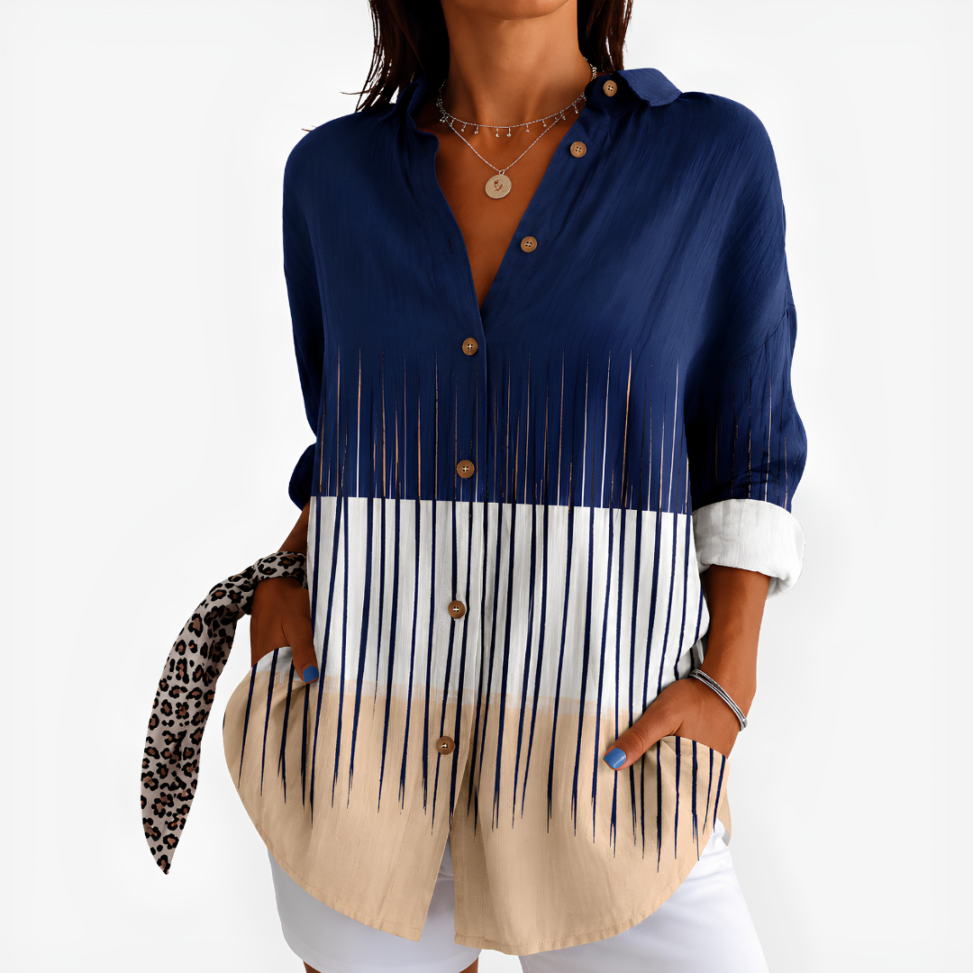 AVA | Blouse with vertical stripes