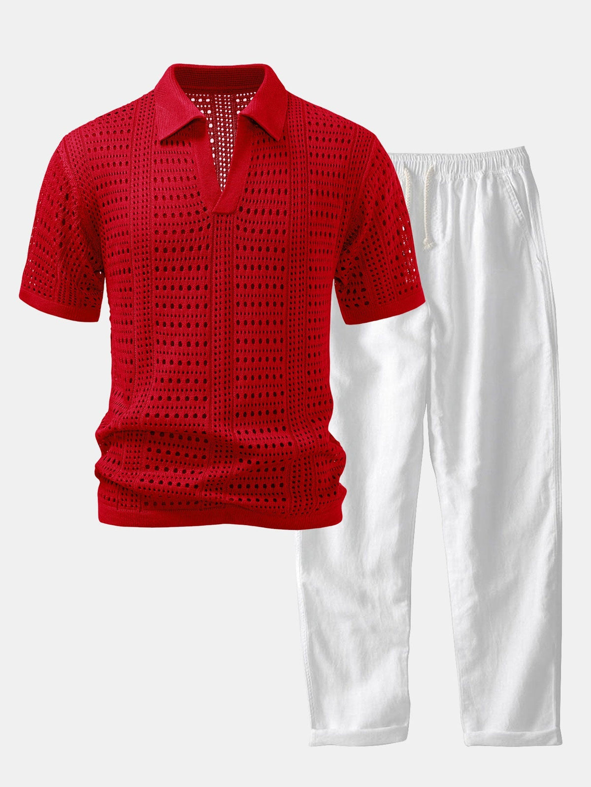CHARLIE | Set with open-knit polo