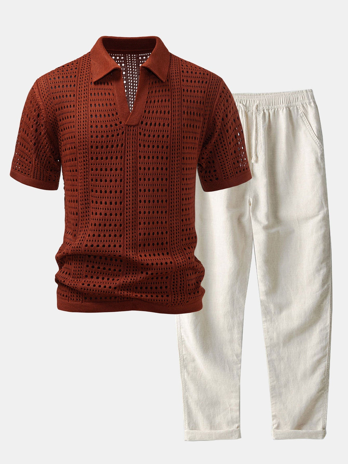 CHARLIE | Set with open-knit polo