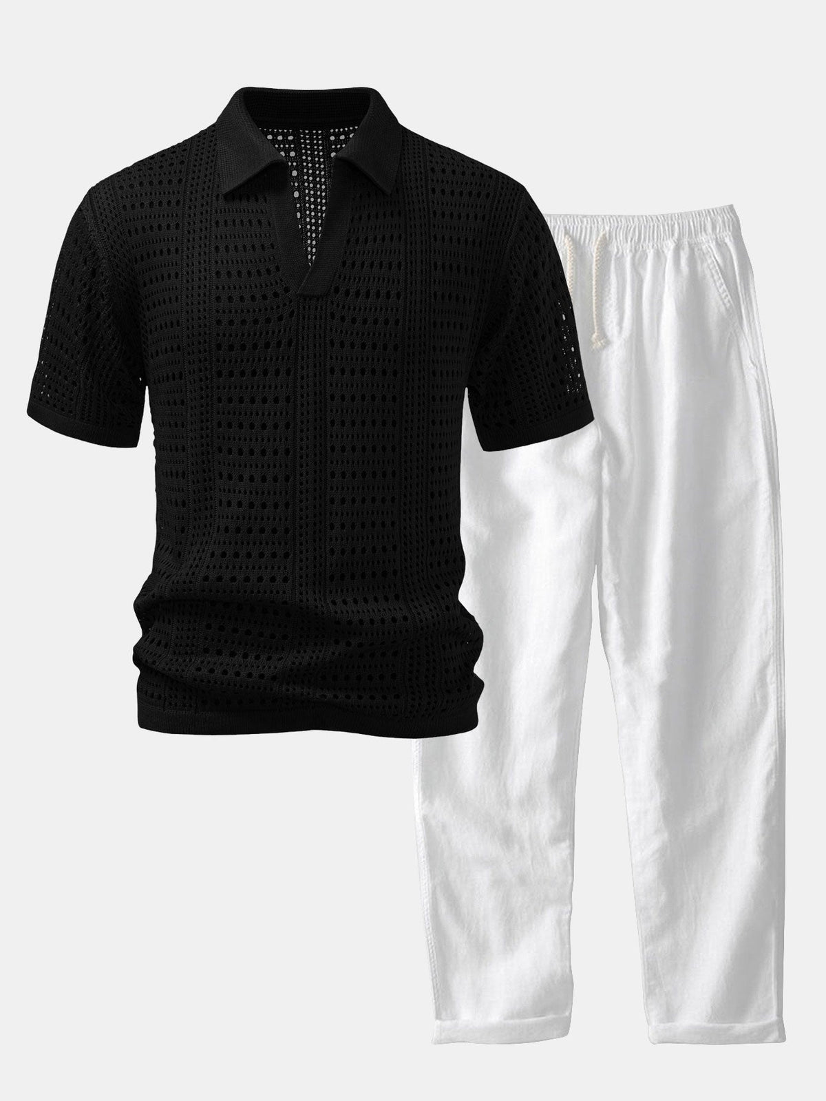 CHARLIE | Set with open-knit polo