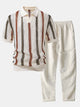 GEORGE | Set with striped crochet polo